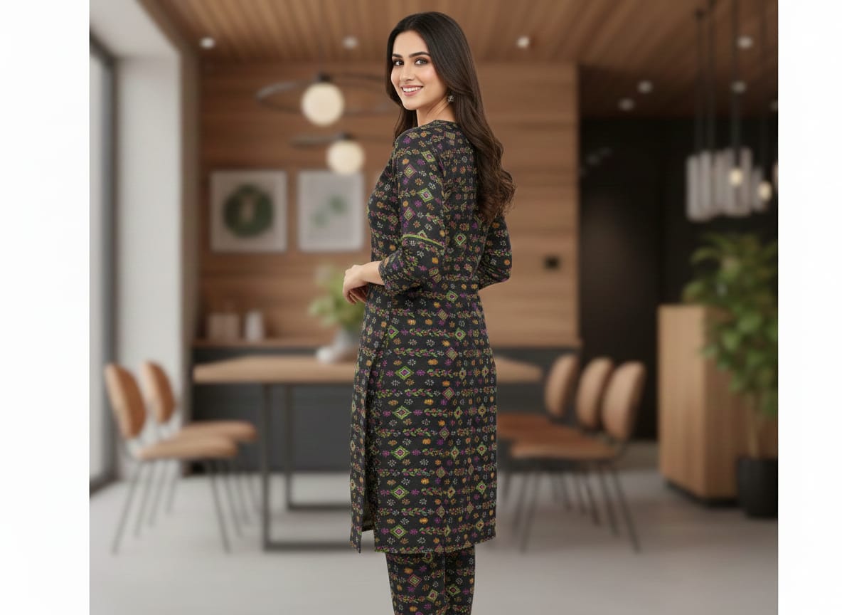 Ladies 2 Piece Un-Stitch Winter Suit Design 12