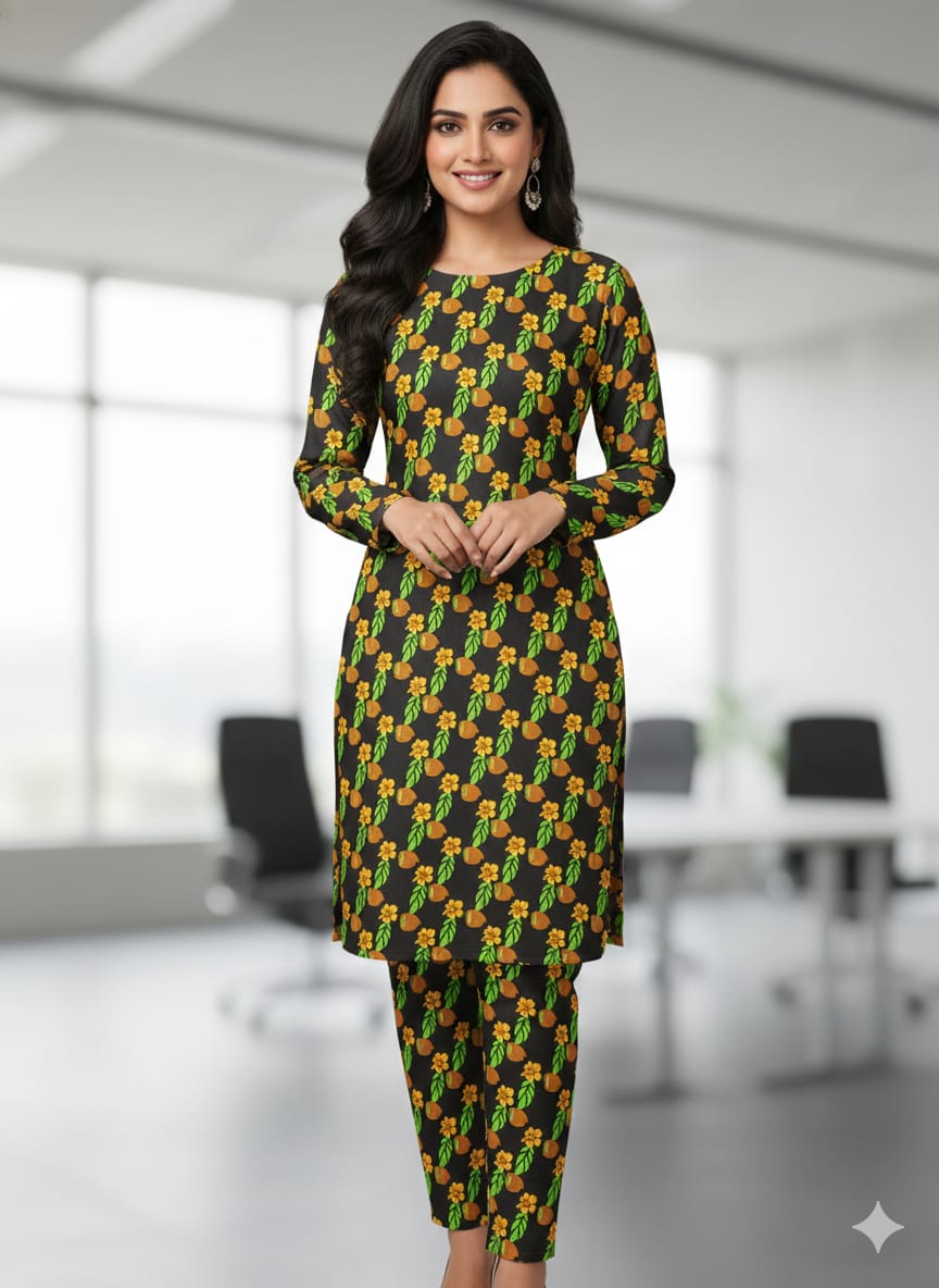 Ladies 2 Piece Un-Stitch Winter Suit Design 17